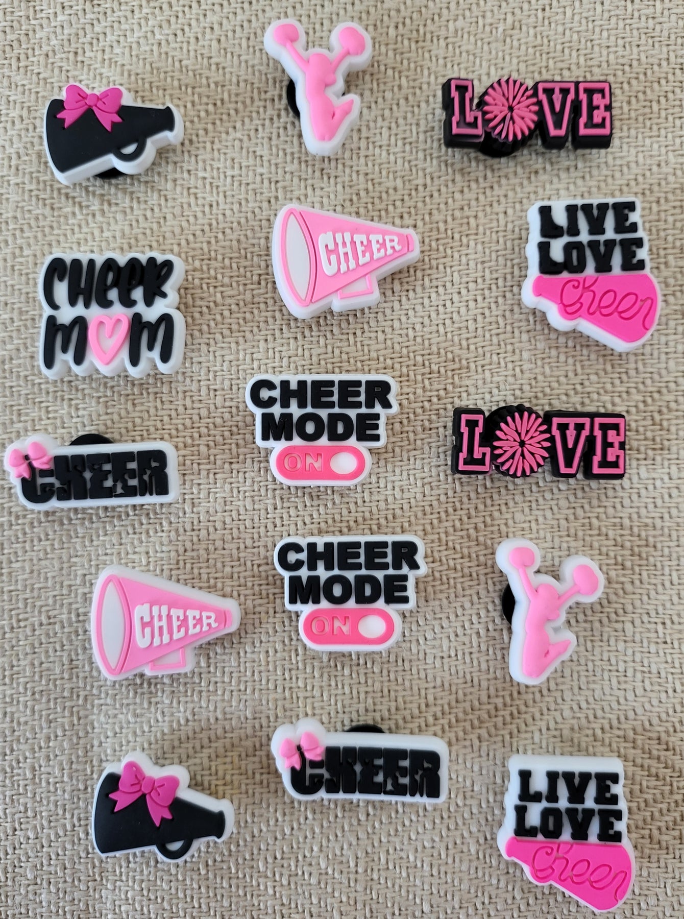 Cheer Shoe Charms for Croc Shoes & Bracelet Jibbitz Mom Cheer Cheer Mom