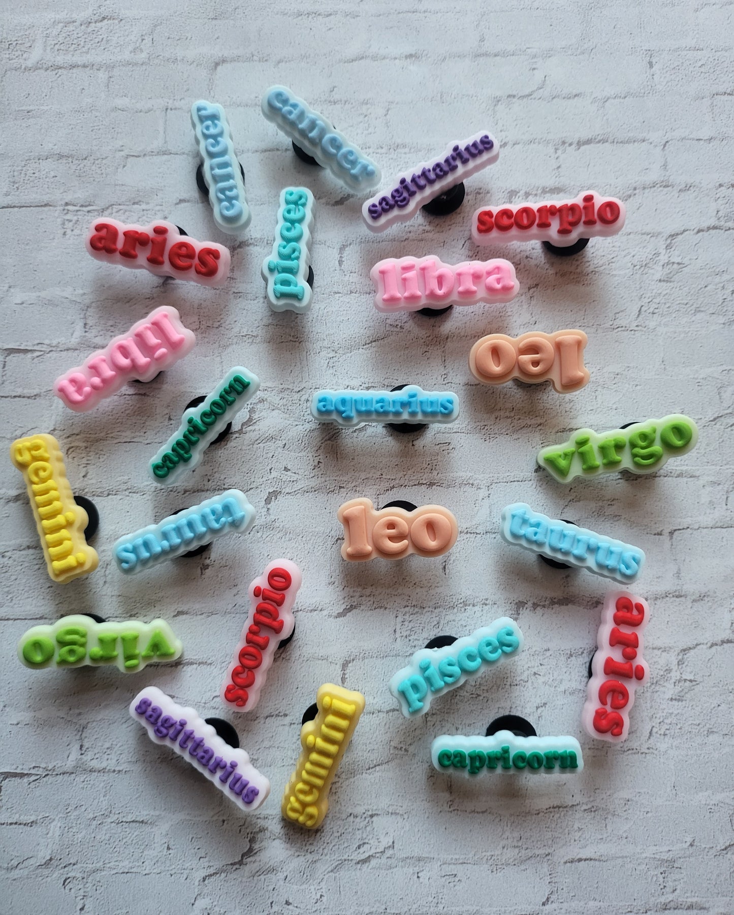 Printed Zodiac Name Shoe Charms
