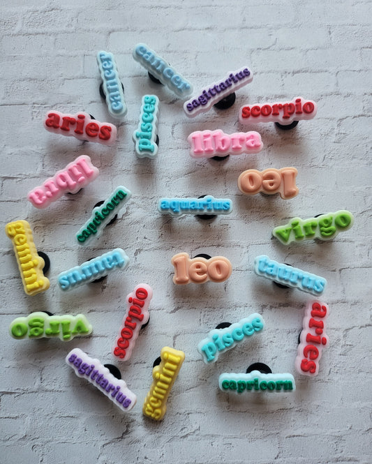 Printed Zodiac Name Shoe Charms Jibbitz