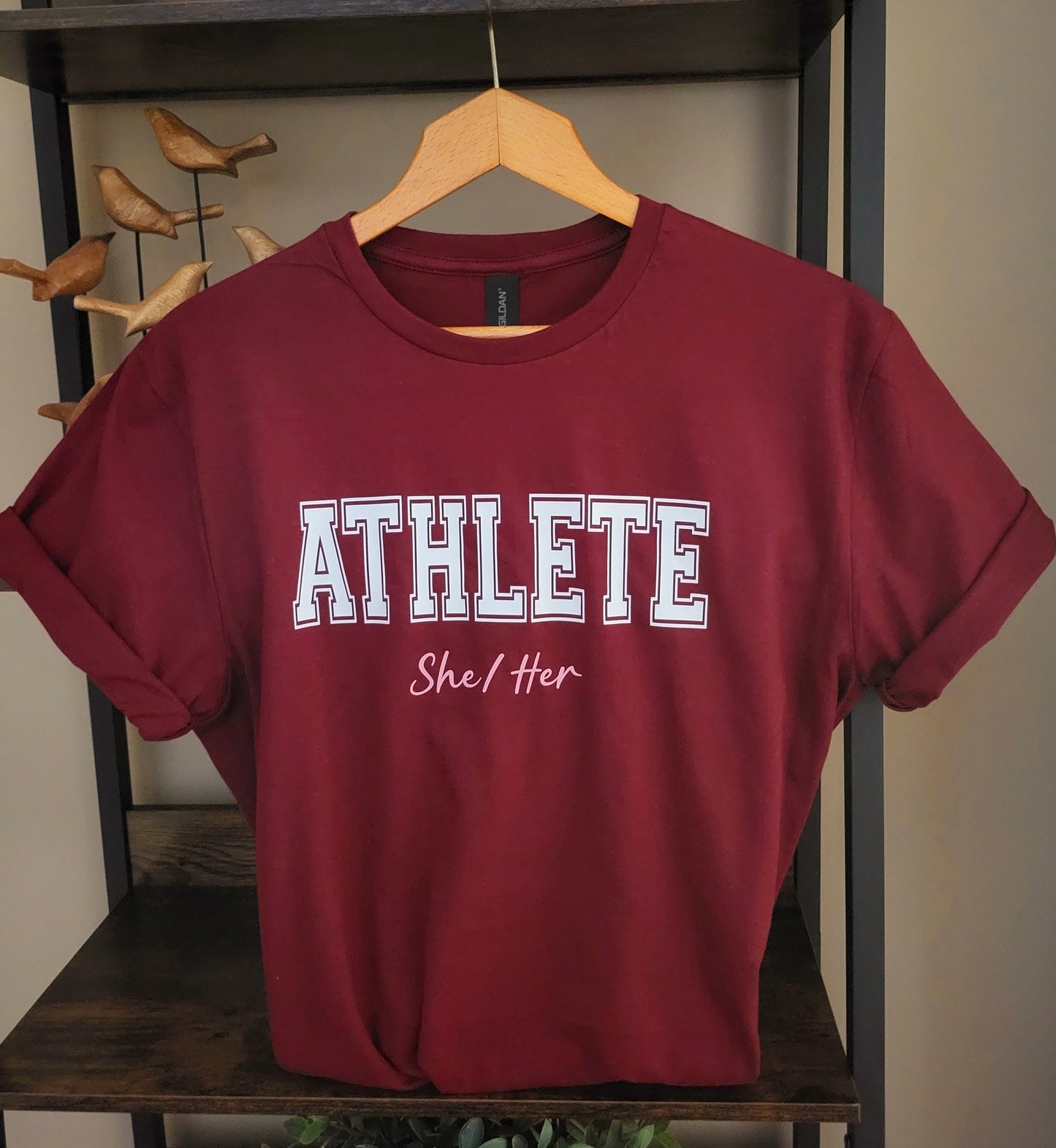 Women Female Sports Athlete She/Her, Training Workout Tee, Gift Idea