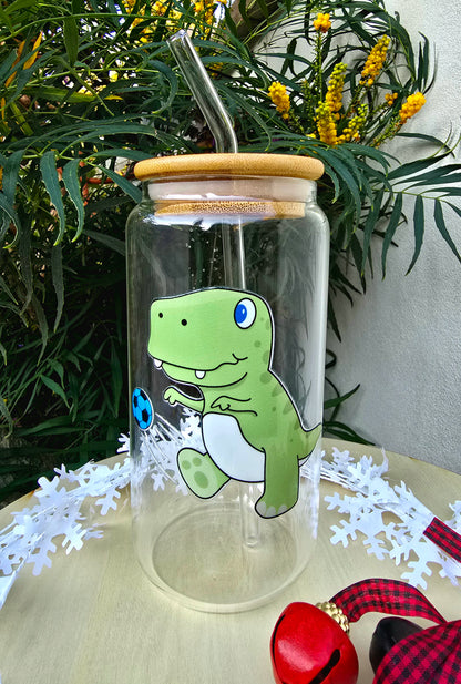 Personalized Girl Plus Sports Glass Tumbler with Bamboo Lid, Sports Girl Drinkware, Gift Idea