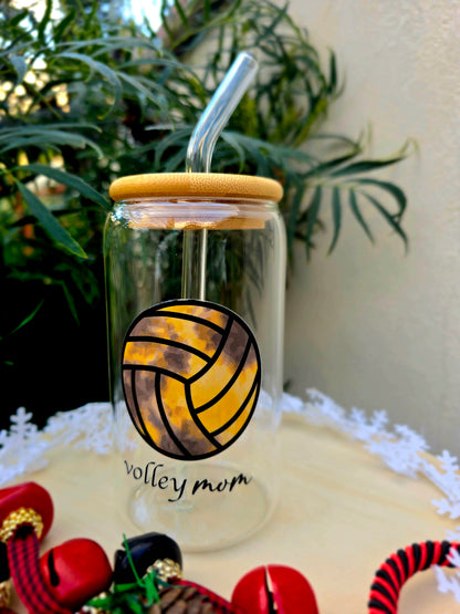 Personalized Girl Plus Sports Glass Tumbler with Bamboo Lid, Sports Girl Drinkware, Gift Idea