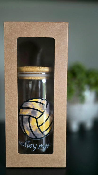 Personalized Girl Plus Sports Volleyball Mom Tumbler with Bamboo Lid