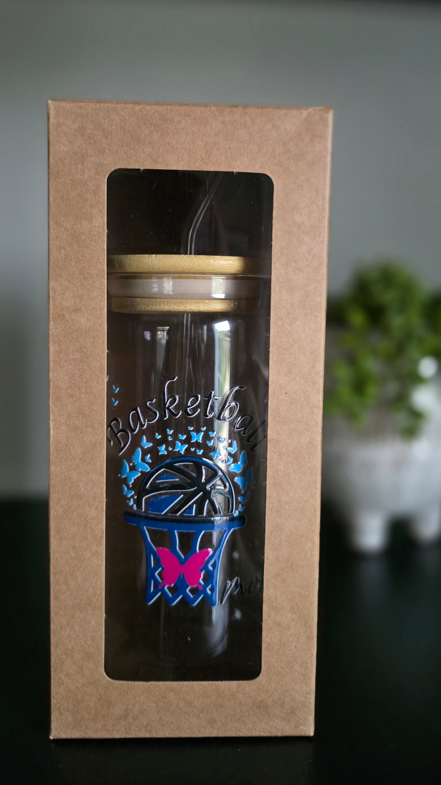 Personalized Girl Plus Sports Basketball Mom Tumbler with Bamboo Lid
