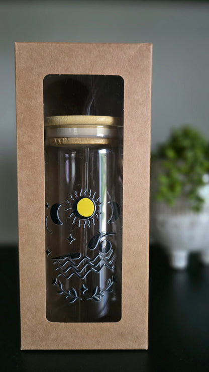 Personalized Girl Plus Sports Glass Swimming Tumbler with Bamboo Lid