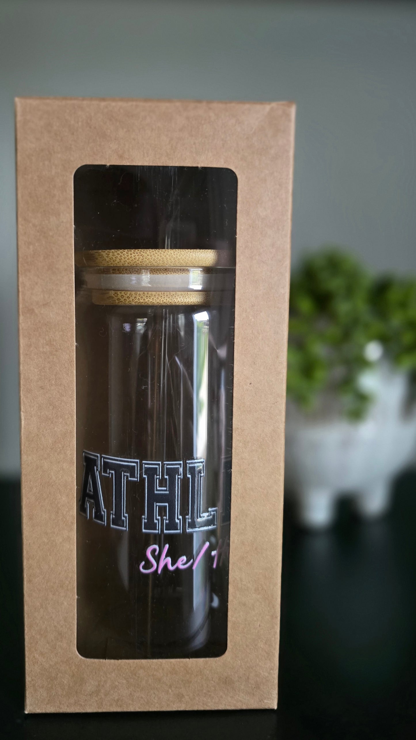 Personalized Girl Plus Sports Glass Athlete- She/Her Tumbler with Bamboo Lid