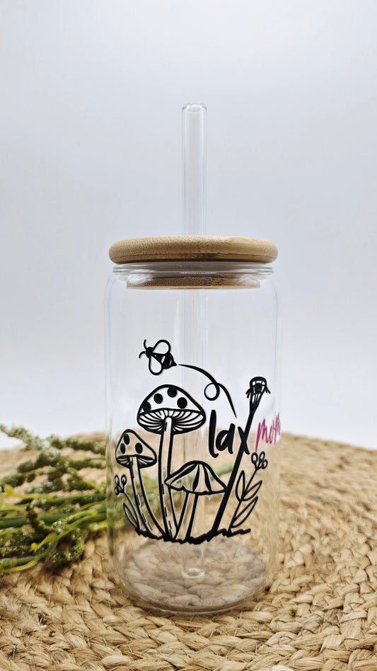 Personalized Girl Plus Sports Lacrosse Mom Tumbler with Bamboo Lid