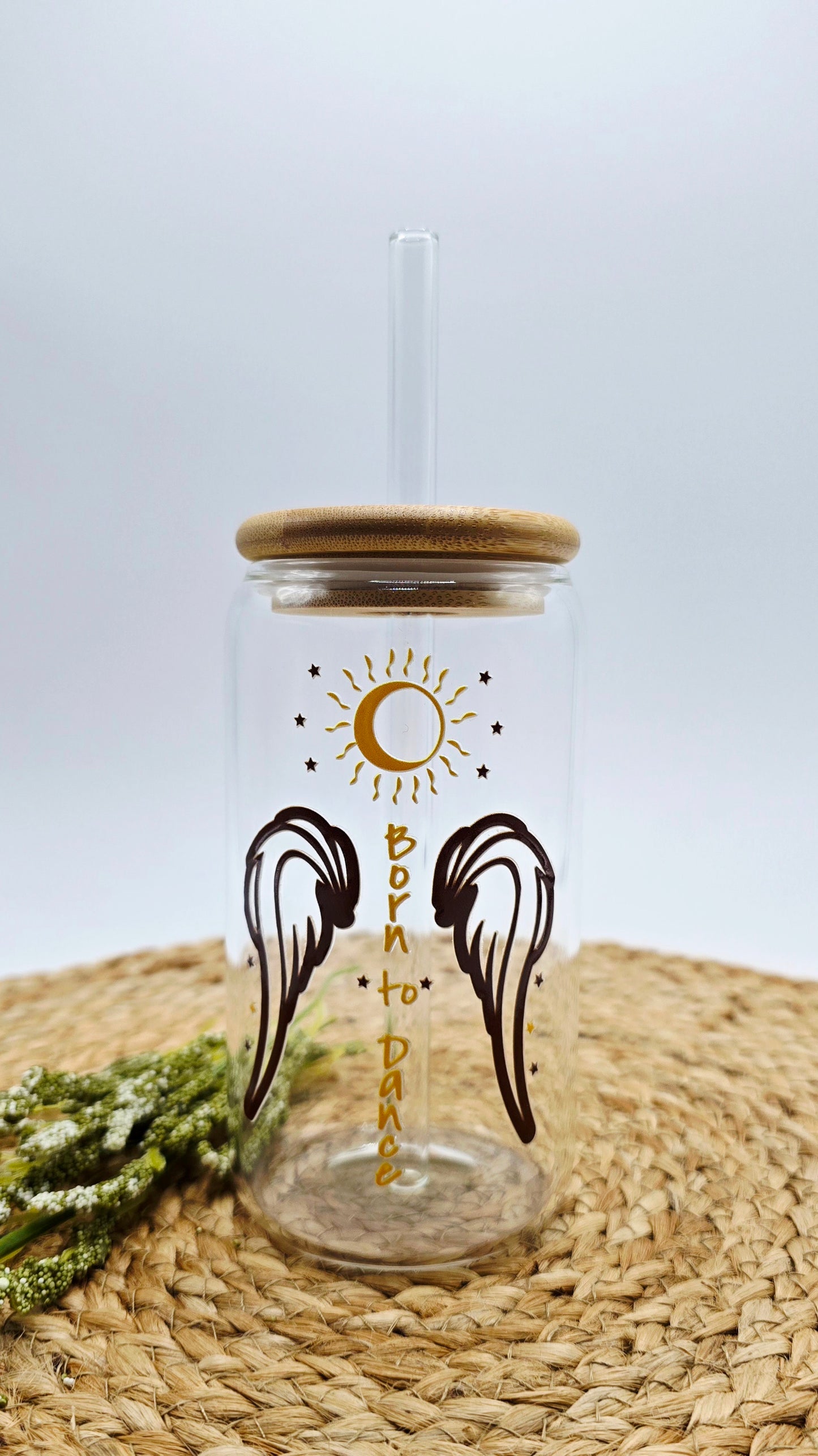 Personalized Girl Plus Sports Dance Glass Tumbler with Bamboo Lid