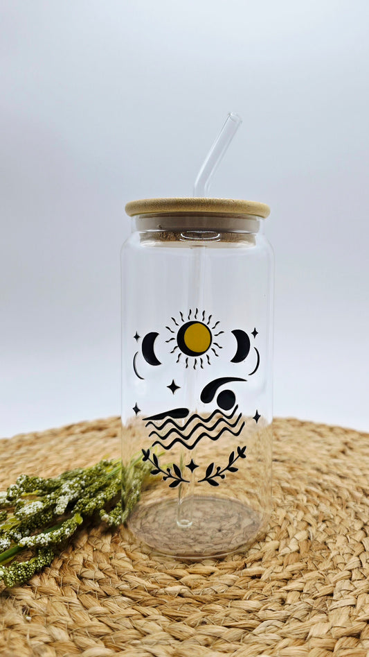 Personalized Girl Plus Sports Glass Swimming Tumbler with Bamboo Lid