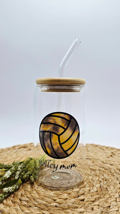 Personalized Girl Plus Sports Volleyball Mom Tumbler with Bamboo Lid