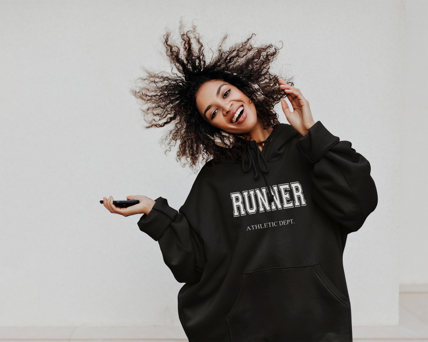 Varsity Letter Printed Runner Hoodie, Long Distance, Track Gift Idea