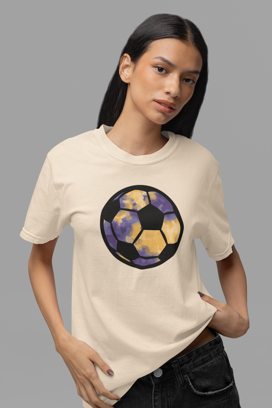 Tie-dye Soccer Crew Neck Tee for Girls Women, Soccer Season, Soccer Fan