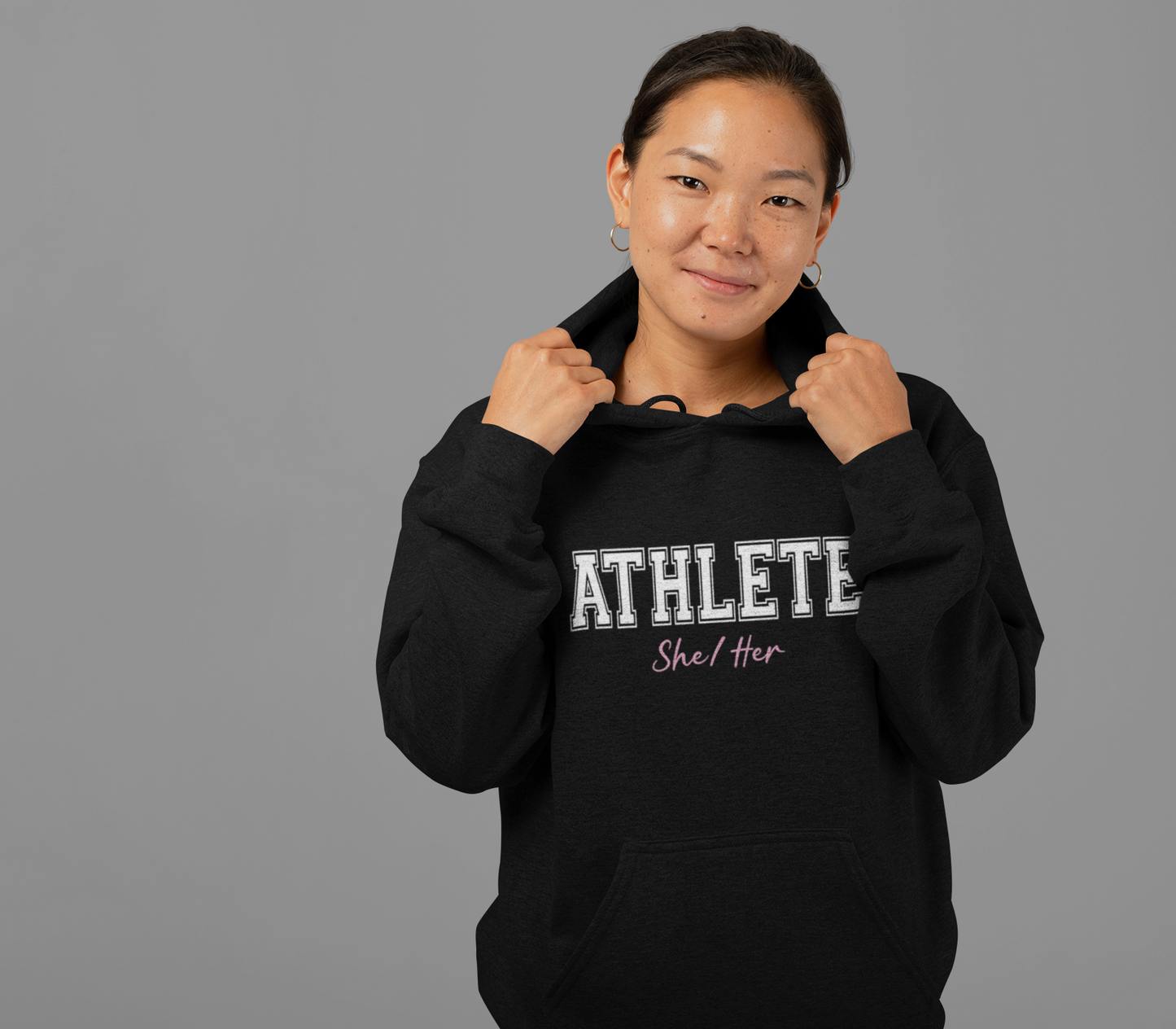 Athlete She/Her Printed Hoodie, Women in Sports, Girls in Sports Sports Apparel