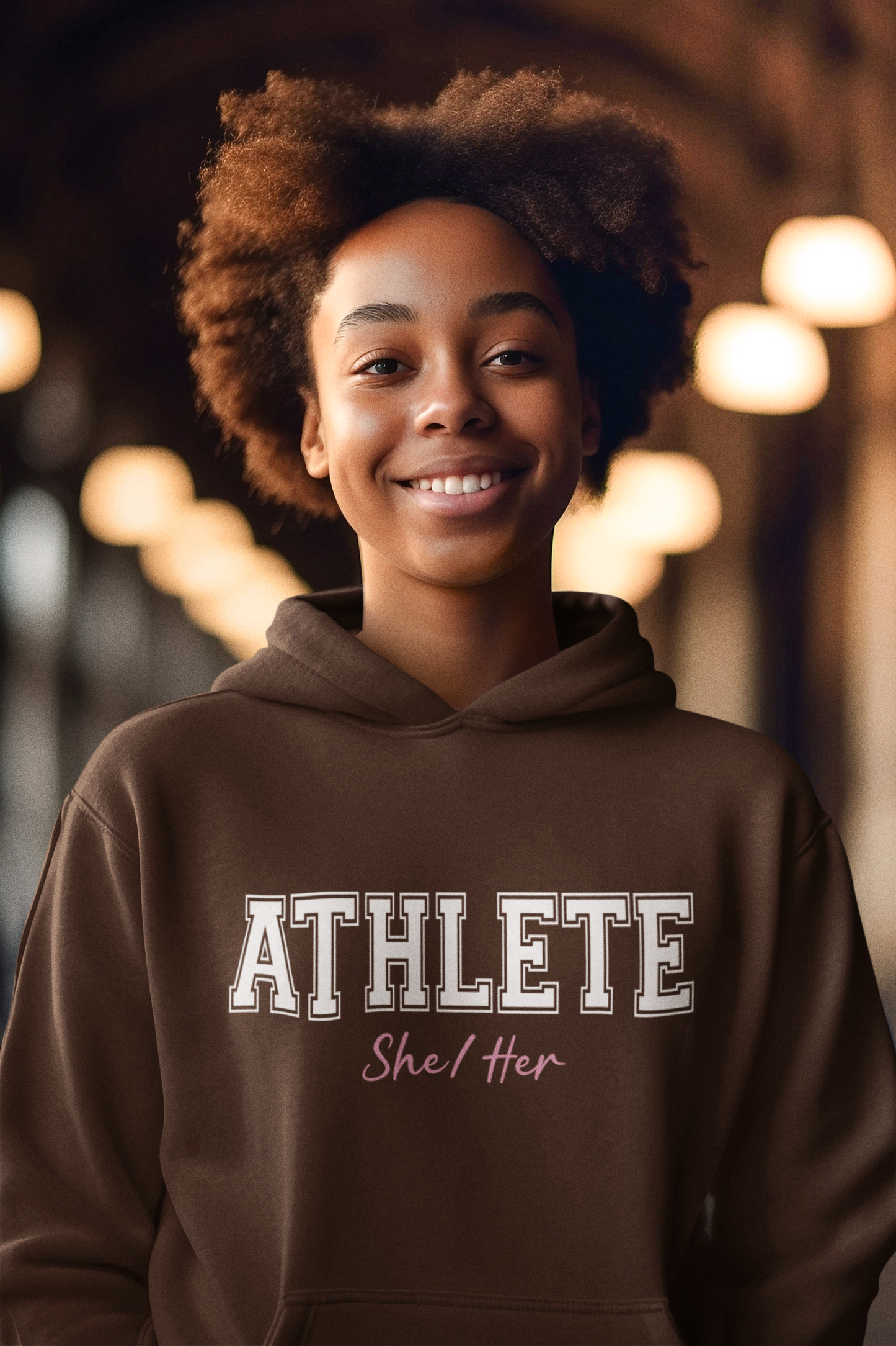 Athlete She/Her Printed Hoodie, Women in Sports, Girls in Sports Sports Apparel
