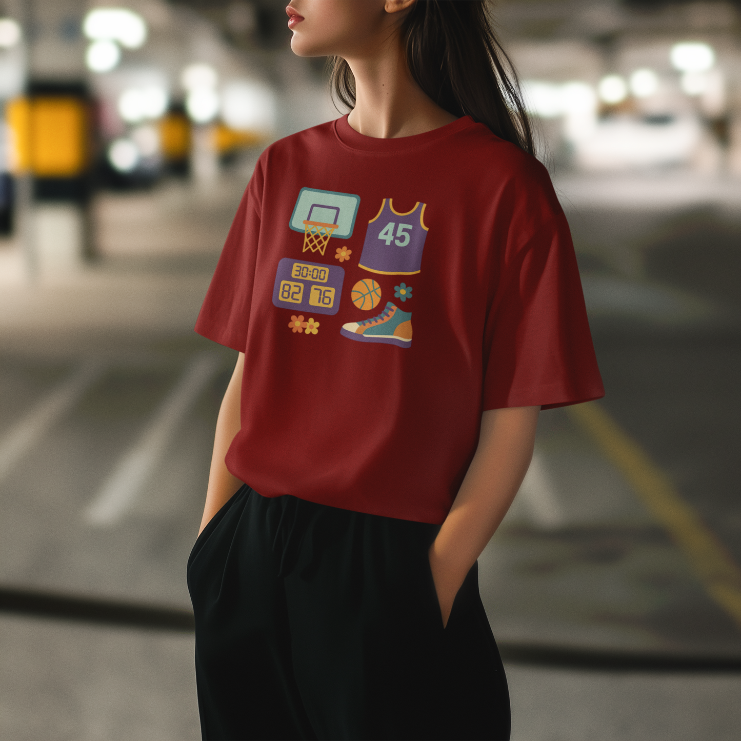 Cute Basketball Graphic Shirt for Girls & Women, Sporty Basketball Tee, Game Day Outfit Gift