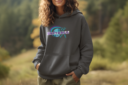 Girls Neon Softball Hoodie, Colorful Athletic for Female Players