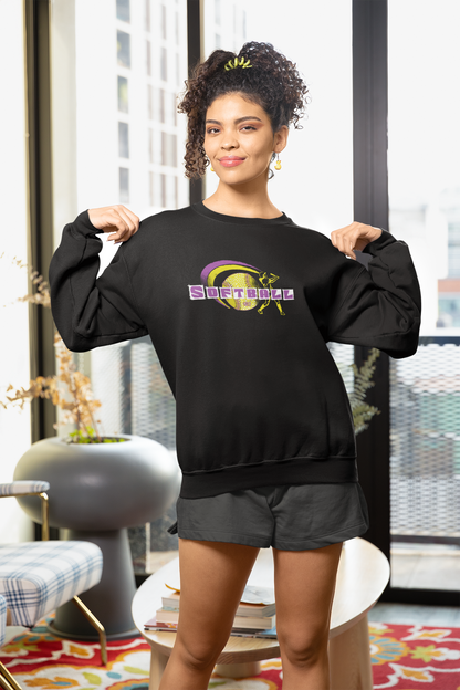 Girls Neon Softball Sweatshirt, Colorful Athletic for Female Players