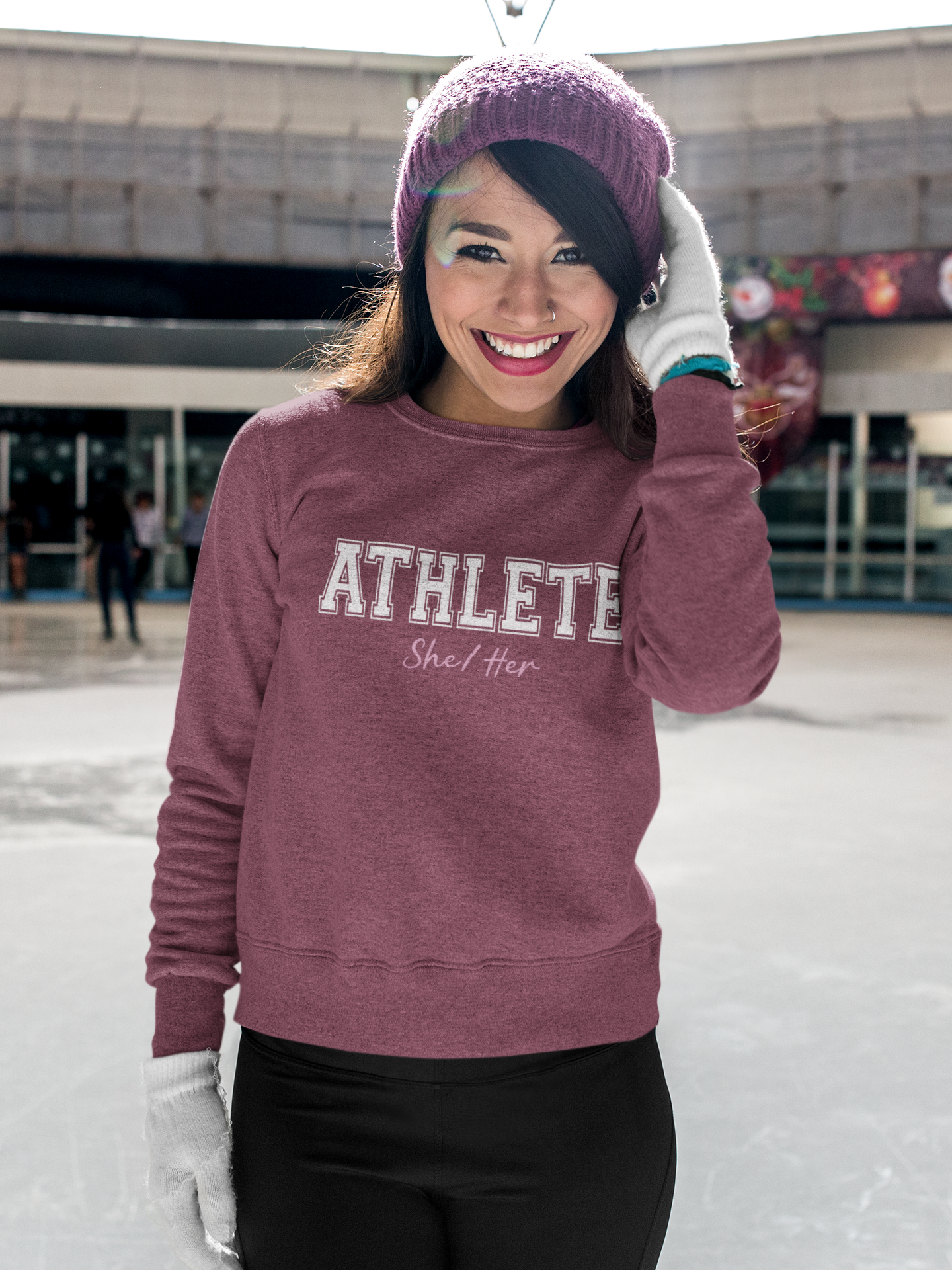 Athlete She/Her Printed Sweatshirt Women in Sports, Girls in Sports Apparel