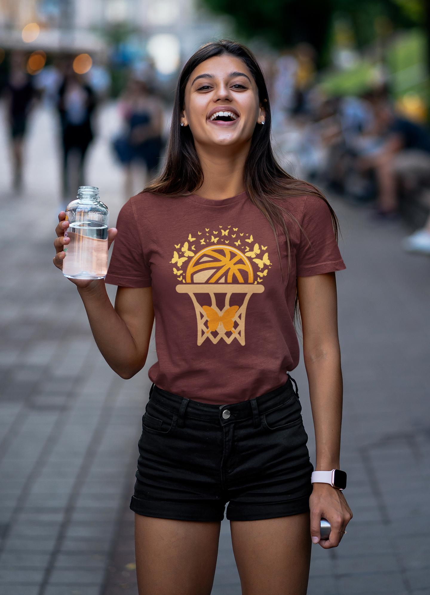 Basketball Butterfly Net Graphic T-Shirt