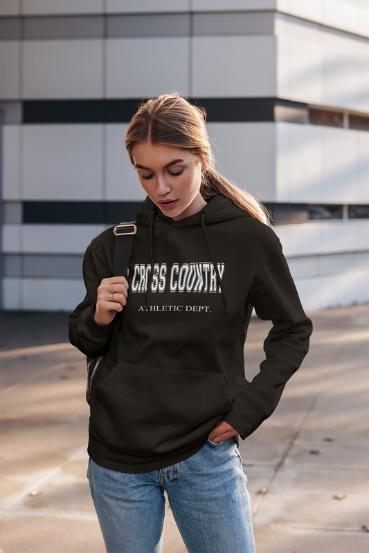 Varsity Letter Printed Cross Country Hoodie, XC Skiing, Gift Idea