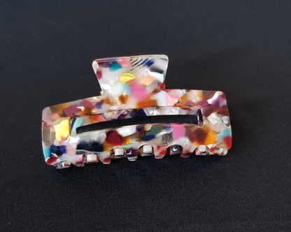 Large 3.1" Hollow Celluloid Acetate Claw Tortoise Hair Clip for Girls Women