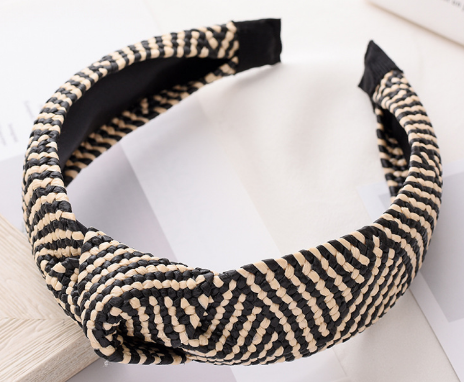 Women's Boho Straw Knot Headband, Everyday Hair Piece