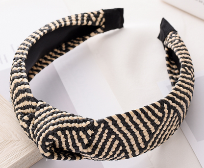 Women's Boho Straw Knot Headband, Everyday Hair Piece