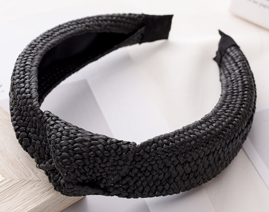 Women's Boho Straw Knot Headband, Everyday Hair Piece