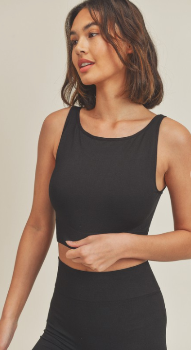 Seamless Crop Top & Biker Short Set, Gym Yoga Running Biking Lounge Sportswear