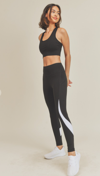 Criss Cross Sports Tank and Legging Set, Gym Yoga Running Lounge Sportswear