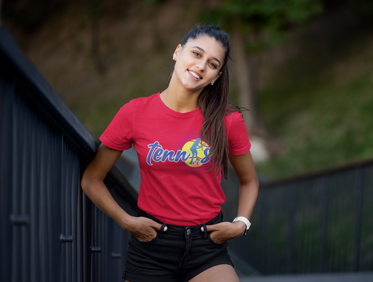 Tennis Printed Crewneck Tee for Girls Women