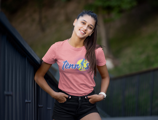 Tennis Printed Crewneck Tee for Girls Women