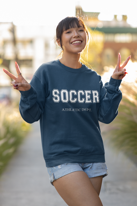 Varsity Print Athletic Department Soccer Sweatshirt Unisex, Gift Idea, Team Sport