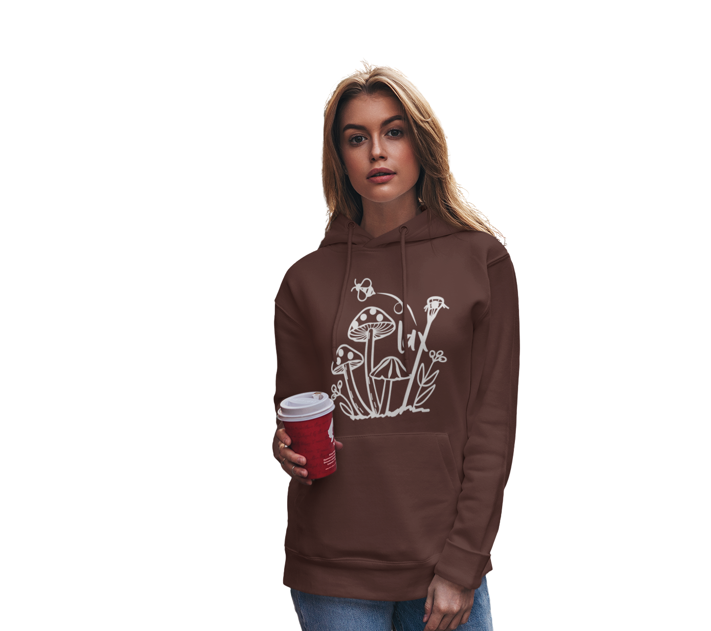 Boho Lacrosse Bee Mushroom, Lunar Graphic Pullover Hoodie for Girls Women