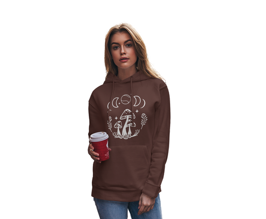Boho Tennis Mushroom Hoodie, Lunar Graphic for Girls Women