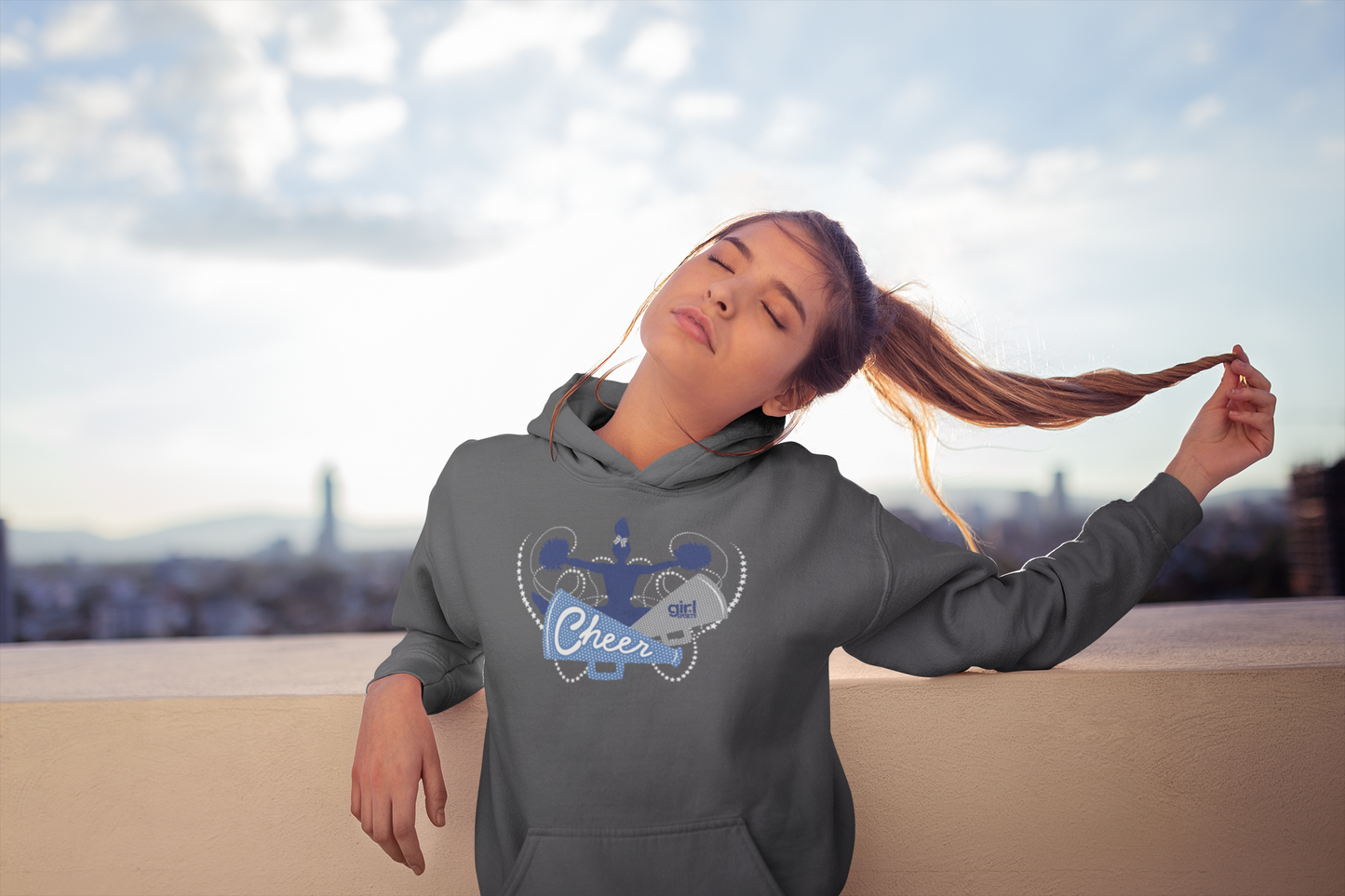 Cheer Graphic Printed Hoodie for Girls Women