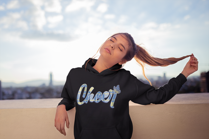 Cheer Graphic Printed Plaid Hoodie for Girls Women