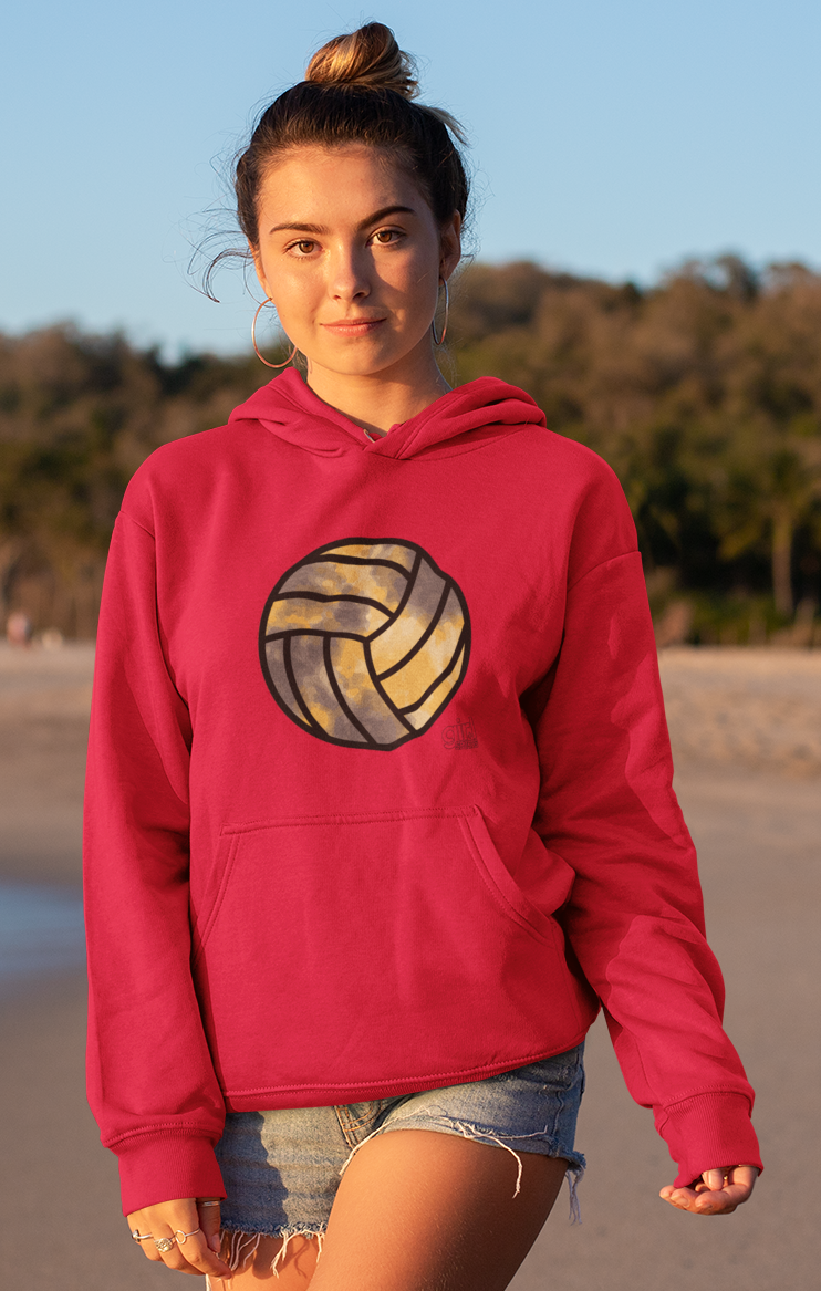 Tie-dye Volleyball Pullover Hoodie for Girls Women, Beach Volleyball, Volley Season