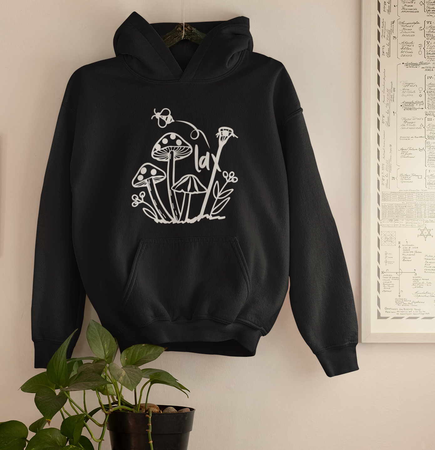 Boho Lacrosse Bee Mushroom, Lunar Graphic Pullover Hoodie for Girls Women