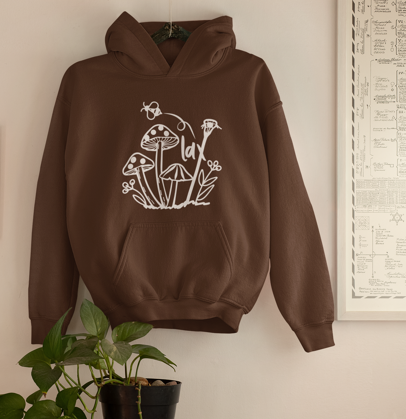 Boho Lacrosse Bee Mushroom, Lunar Graphic Pullover Hoodie for Girls Women
