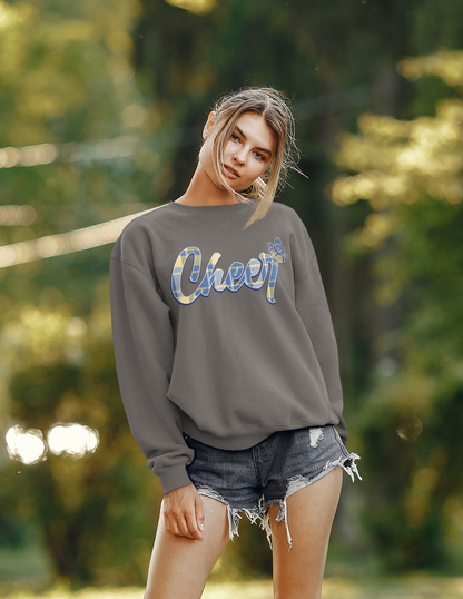 Cheer Plaid Graphic Sweatshirt for Girls Women