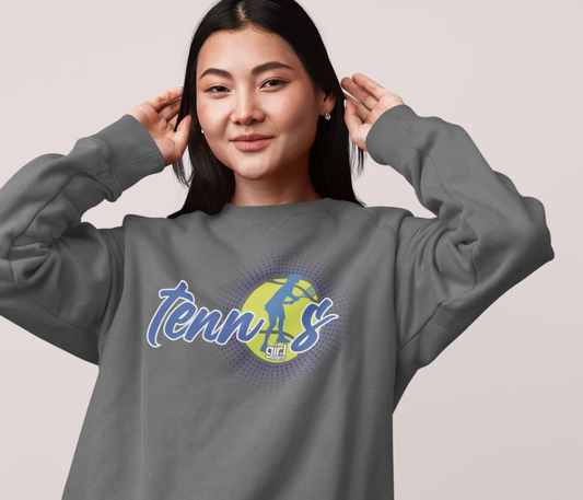 Tennis Graphic Printed Sweatshirt for Girls Women