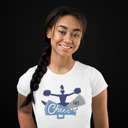 Cheer Graphic Printed Crewneck Tee for Girls Women