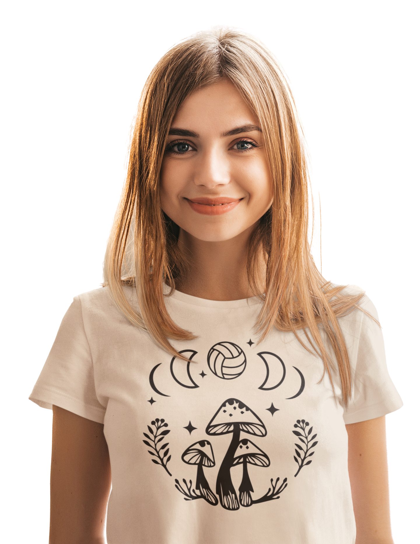 Boho Volleyball Mushroom Tee, Lunar Beach Volley  Graphic Shirt for Girls