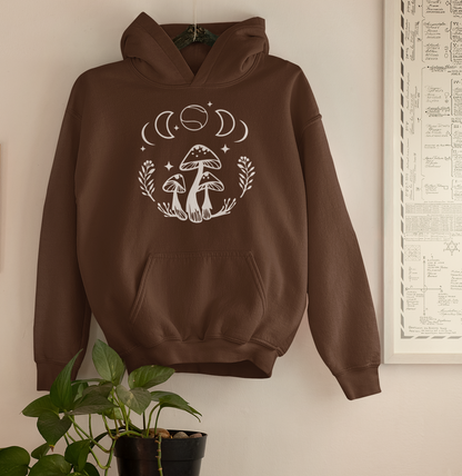 Boho Tennis Mushroom Hoodie, Lunar Graphic for Girls Women
