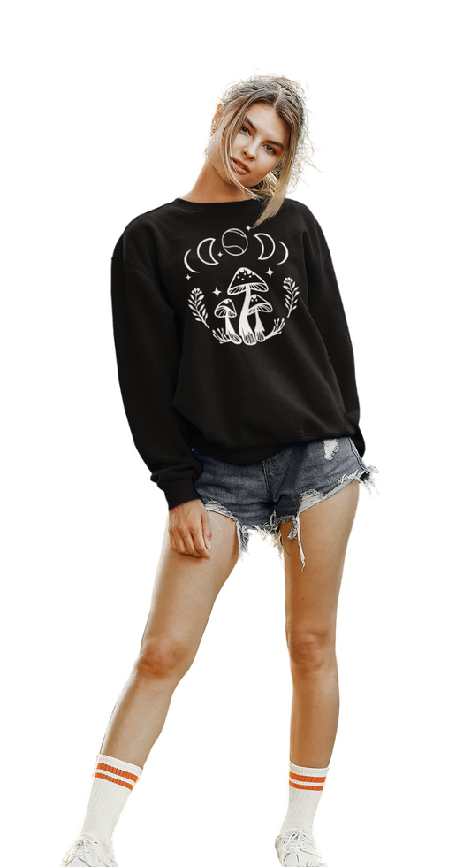 Boho Tennis Mushroom Sweatshirt Lunar Graphic for Girls Women