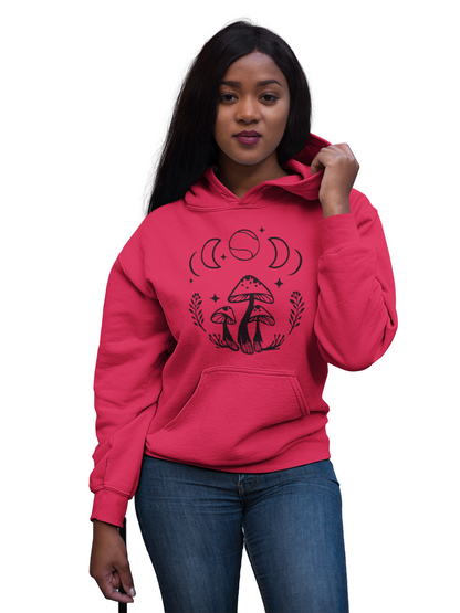 Boho Tennis Mushroom Hoodie, Lunar Graphic for Girls Women