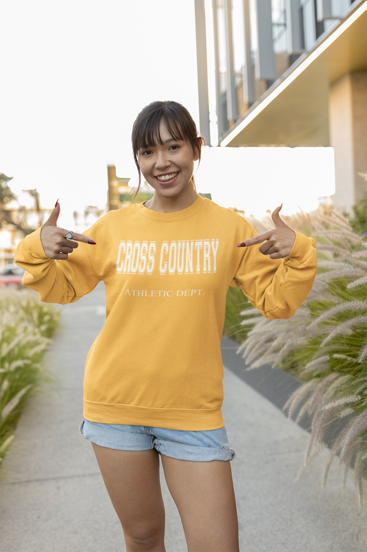 Varsity Print Athletic Department Cross Country, Long Distance Skier, Runner Sweatshirt